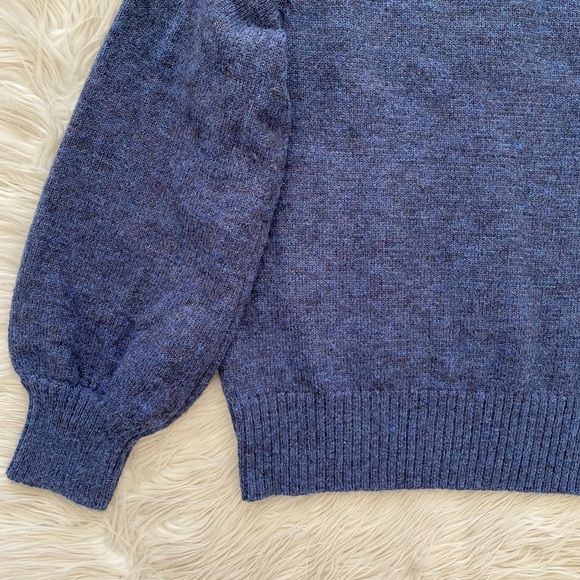 Sezane Blue Mohair Wool Blend Mother of Pearl Button Placket Sweater Jumper - Picture 8 of 10